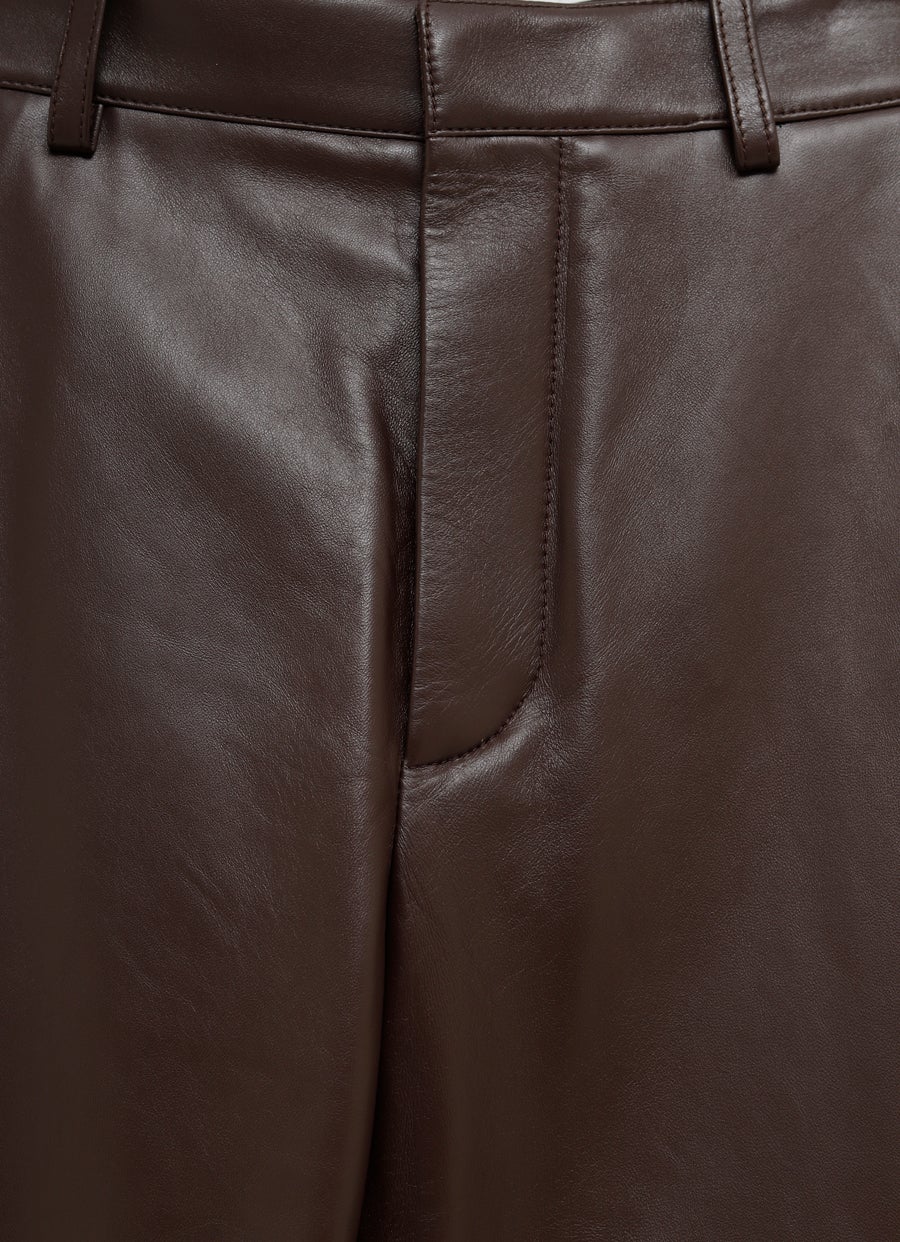 Leather Rounded Leg Trousers