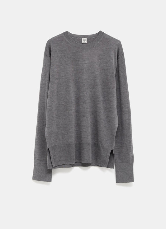 Crew-Neck Wool Silk Sweater