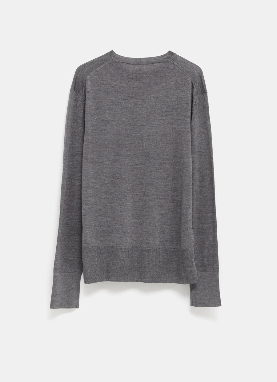 Crew-Neck Wool Silk Sweater