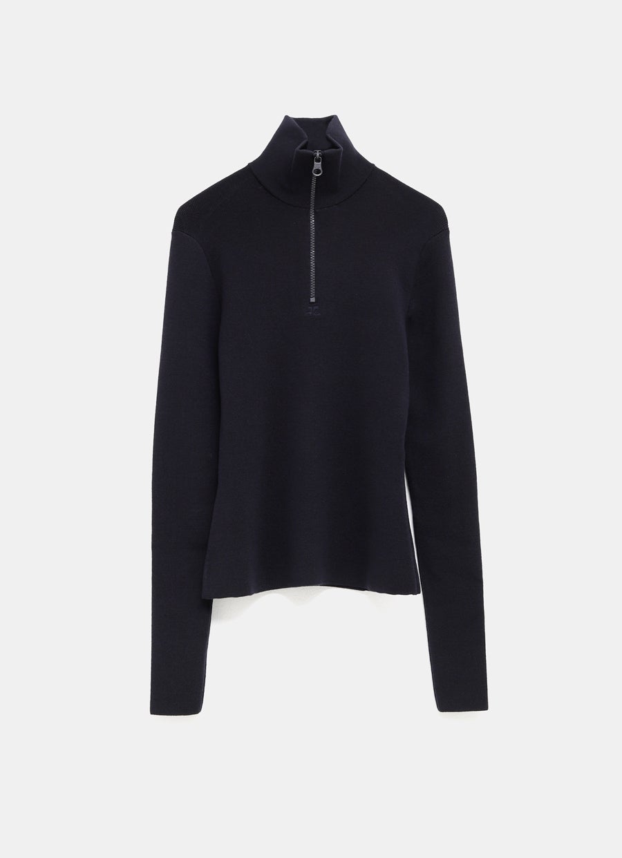 Zip Mock Neck Sweater
