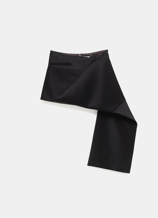 Folded Satin Mini Skirt