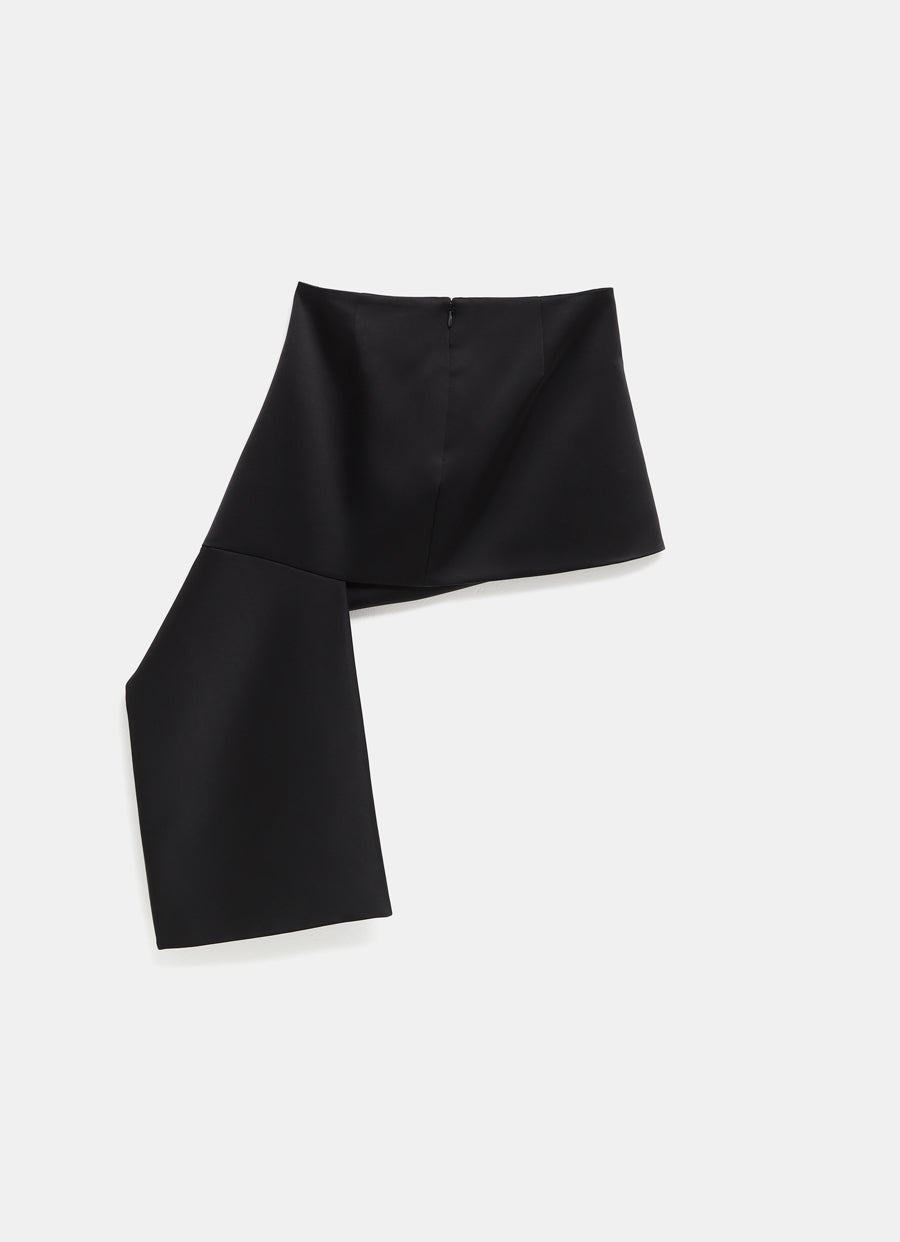Folded Satin Mini Skirt