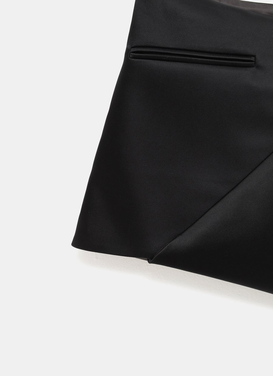Folded Satin Mini Skirt