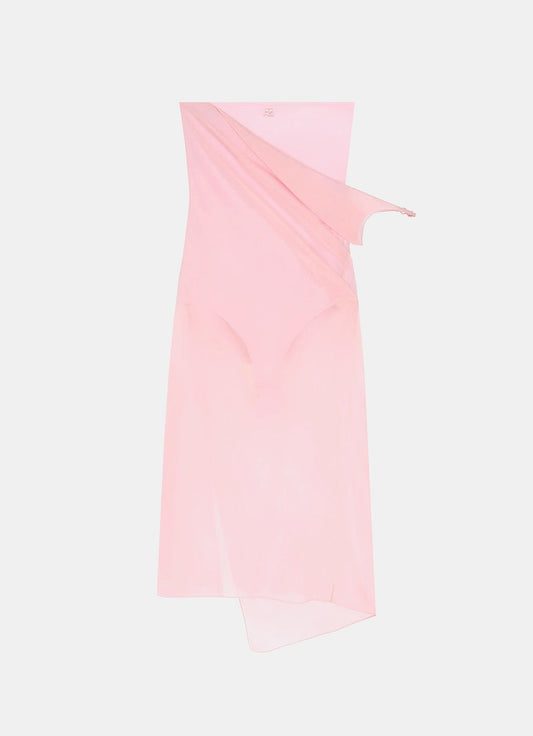 Draped Jersey Bustier Dress