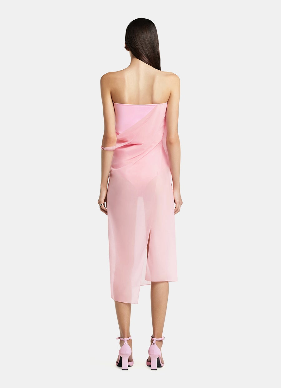 Draped Jersey Bustier Dress