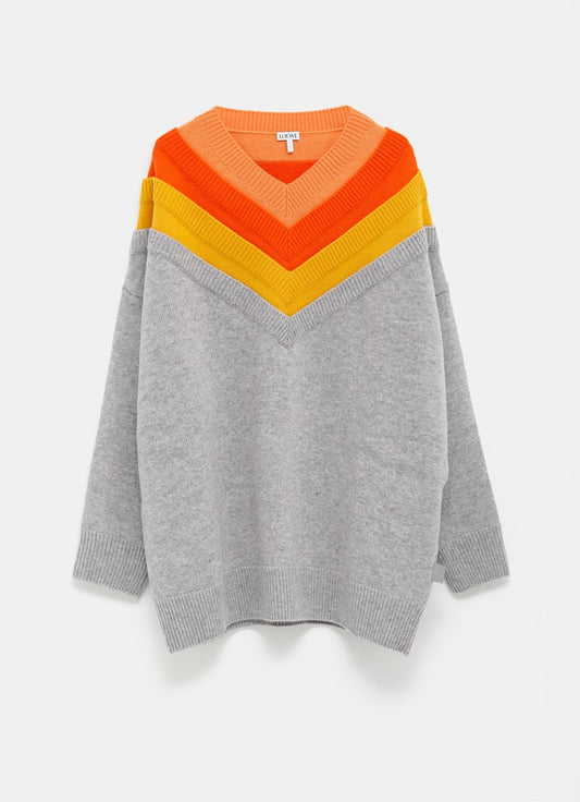Multicolor V-neck Sweater