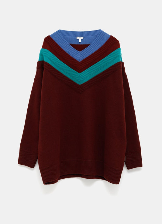 Multicolor V-neck Sweater
