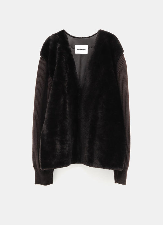 Lamb Shearling V-neck Top