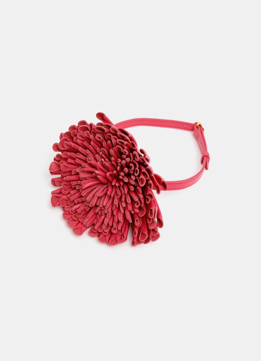Leather Flower Choker